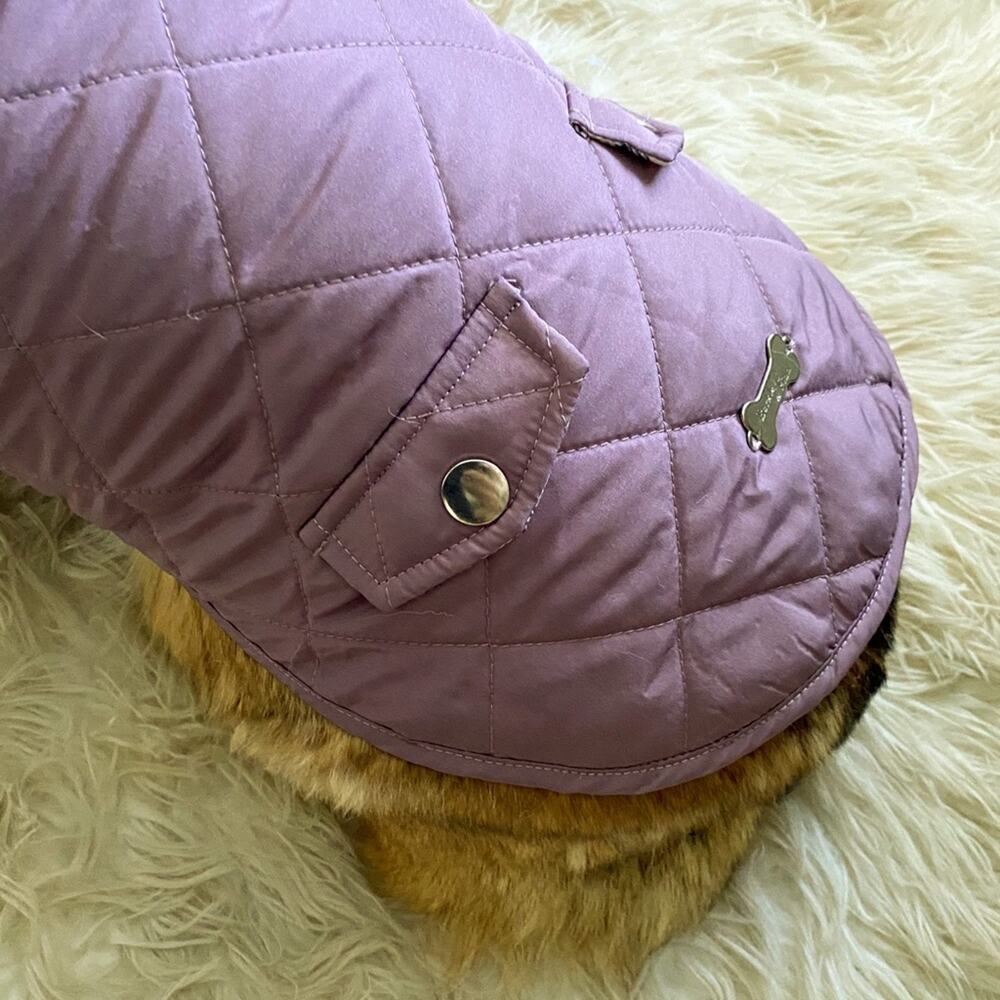 Barkley & Finn Dog Coat Medium Purple Hooded Winter Pet Jacket - Picture 8 of 12